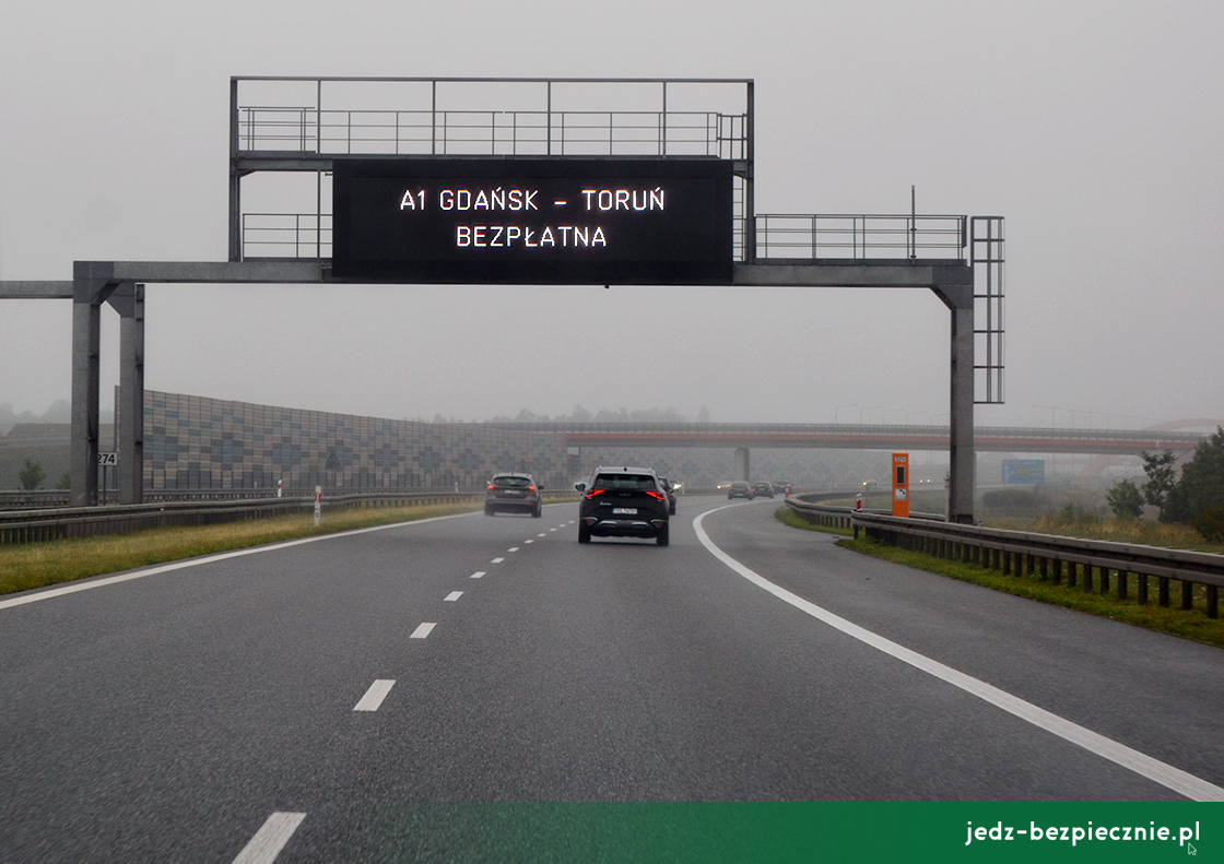 Polskie drogi – bezpłatny przejazd autostradą A1 Gdańsk - Toruń także w 2024 roku